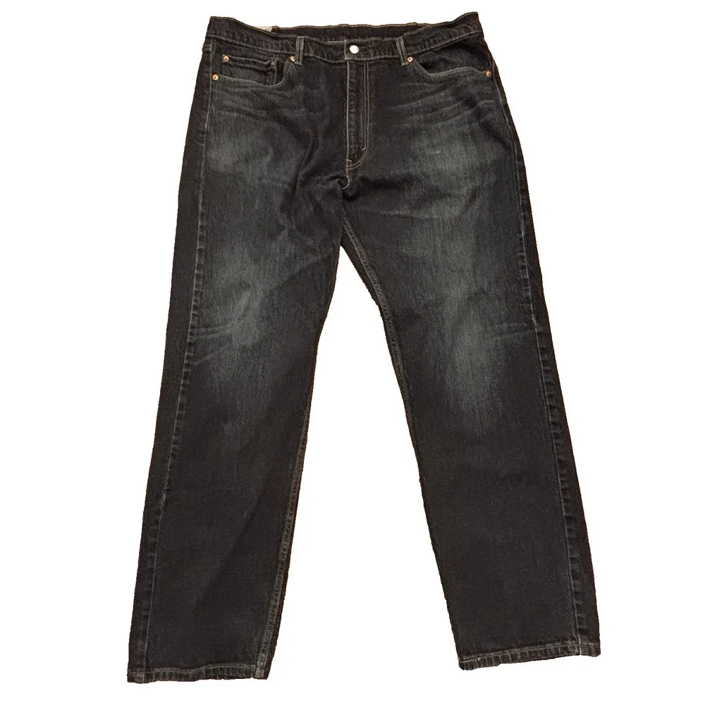 Levi's 505 Regular Fit Jeans 40x32‎ Straight Leg Zip Fly Classic Denim Dark Blue